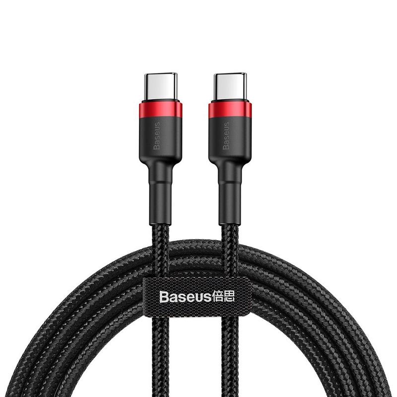 Cable de carga y datos USB-C - USB-C Baseus Cafule, 60W, 2m, Rojo CATKLF-H91