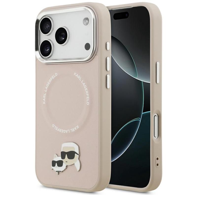 Funda MagSafe para Apple iPhone 17 Pro, Karl Lagerfeld, Karl & Choupette Pins, Rosa