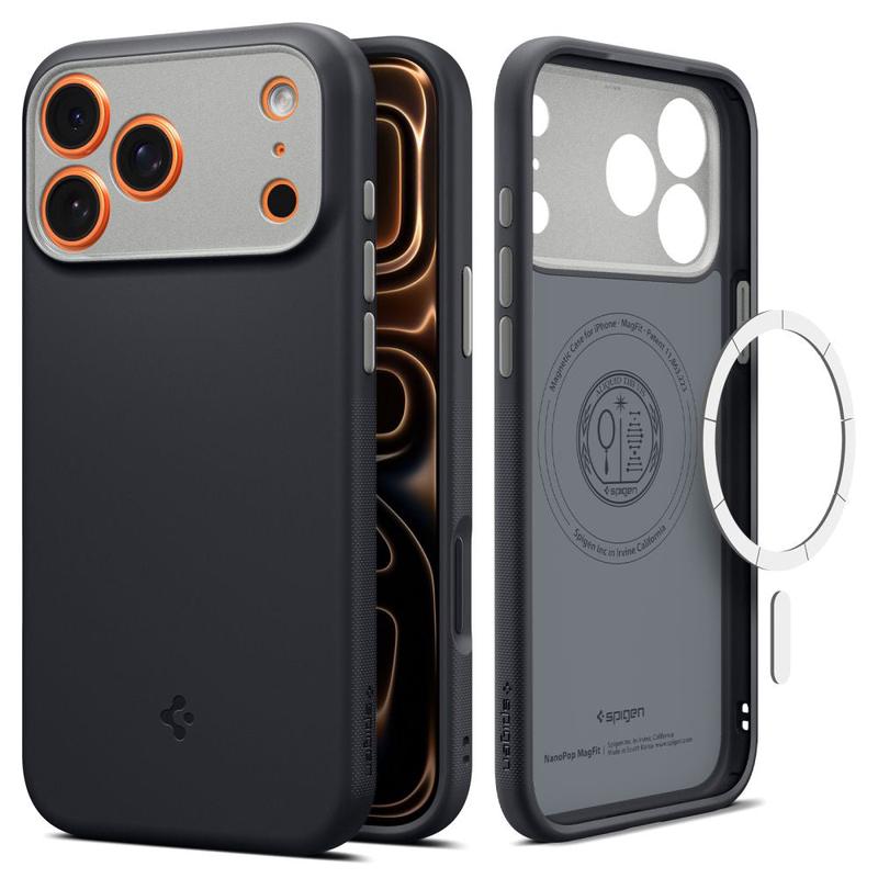 Funda MagSafe para Apple iPhone 17 Pro Max, Spigen, Caseology Nano Pop, Negra
