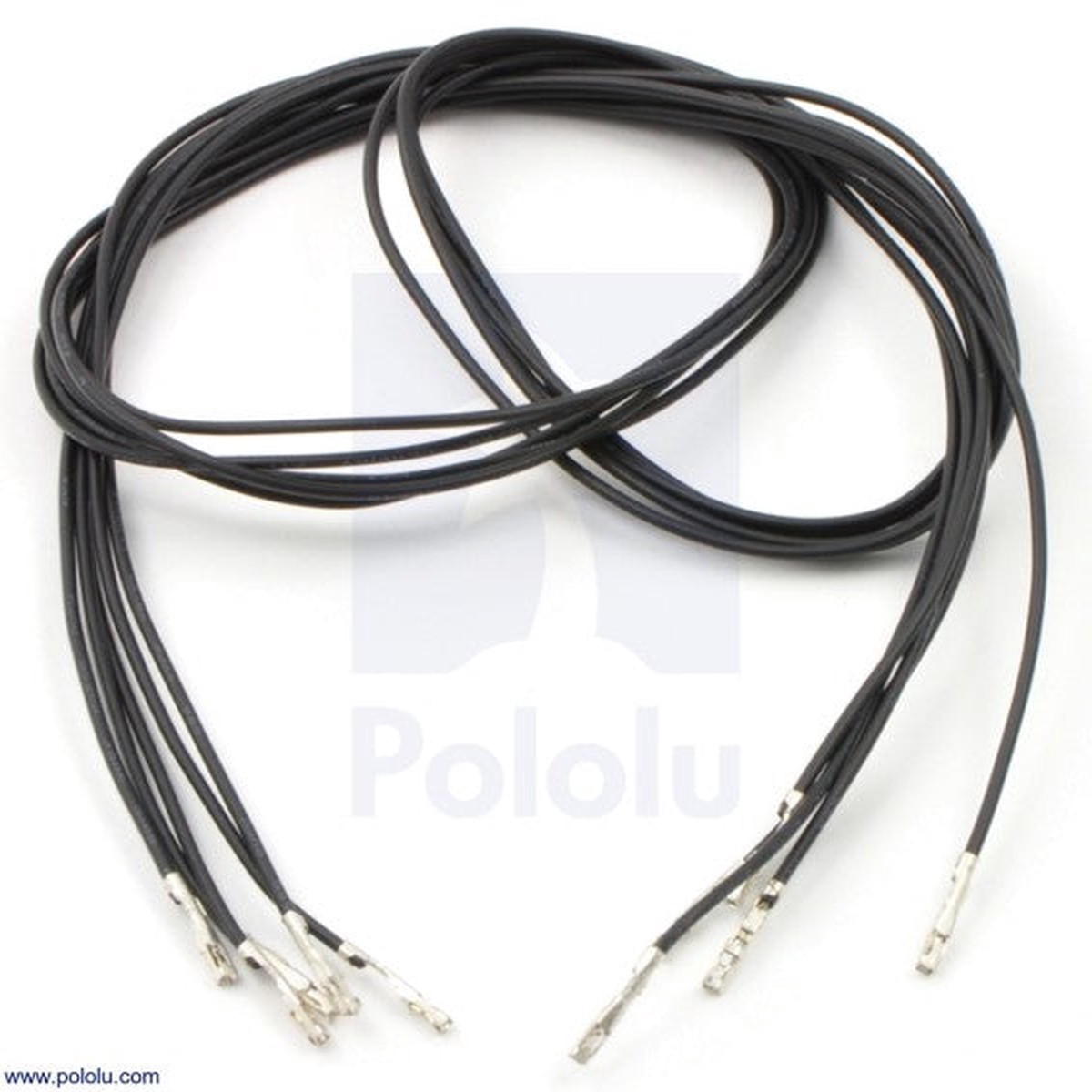 Wires w/ Pre-Crimped Terminals F-F 60cm Black x5
