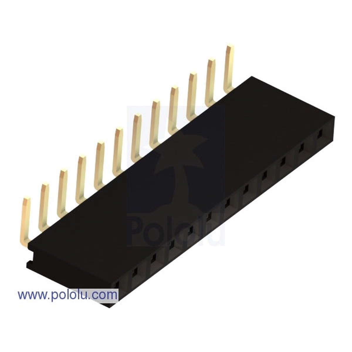 0.100" (2.54 mm) Female Header: 1x12-Pin, Right-Angle