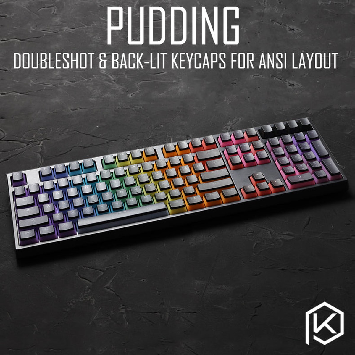 [CLOSED]GBPudding rainbow doubleshot & dip dye keycaps for ansi layout keycap 87 tkl 104 ansi