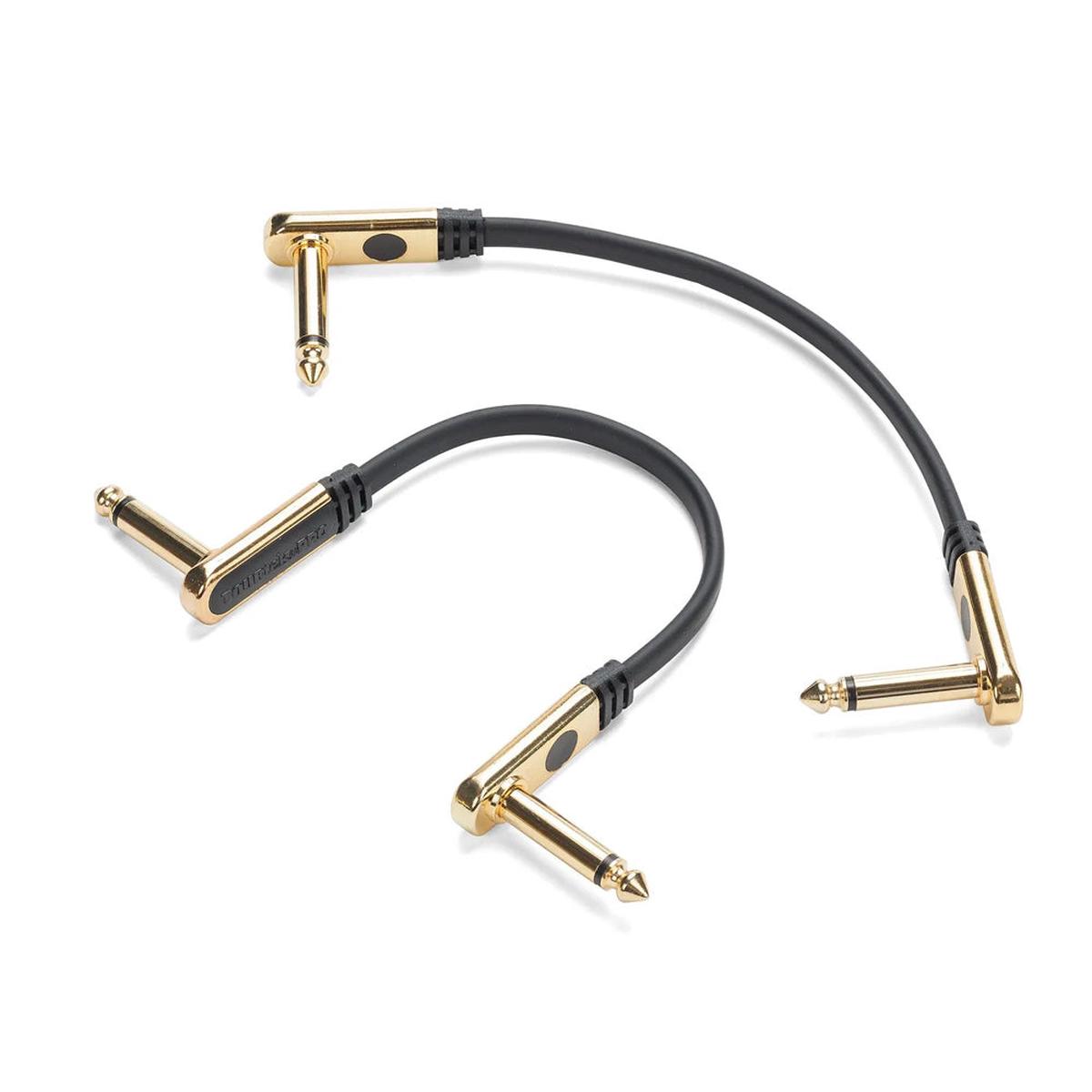 [CLEARANCE] Samson TOURtek PRO TPF 0.2 / 0.3 Meters 6.35mm AUX Instrument Patch Cable with Angled Gold Plated Plug Connectors - 2 Pieces | ESATPFAP ESATPFAP1