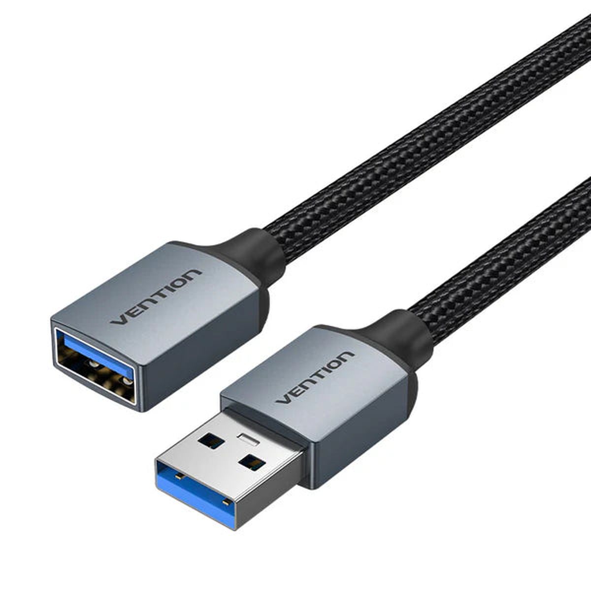 Vention USB 3.0 A Male to Female Extension Cable 2M Gray Braided
