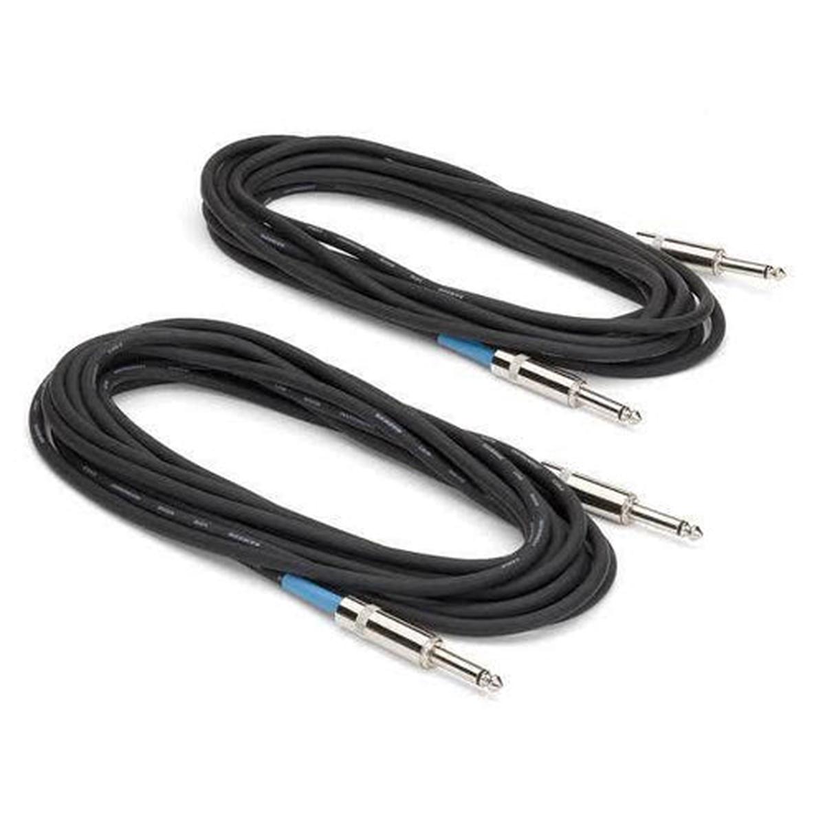 [CLEARANCE] Samson 6 Meters Instrument Cable Pack of 2 with 6.35mm Male to Male AUX Neutrik Mono Jack Connectors for Professional Audio Recording and Performance | ESAIC20