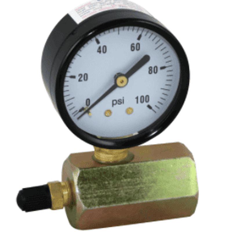 0-100 Psi 3/4" Test Gauge With Shrader Valve 3/4" Fpt 0-100 Psi Gt-3/4-100-h