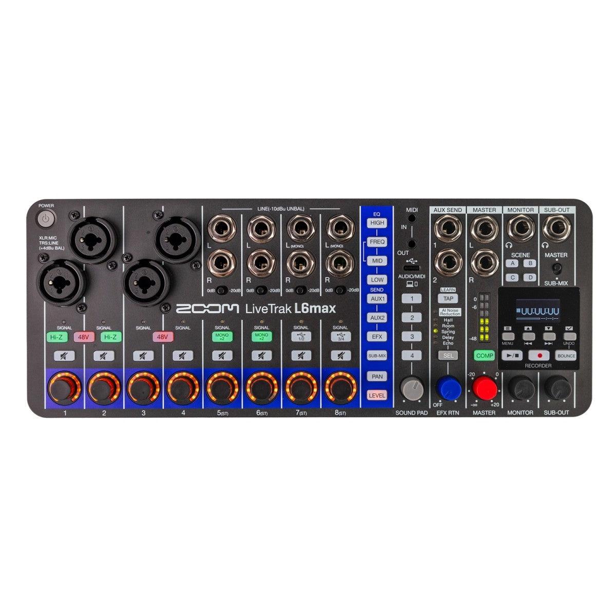 Zoom LiveTrak L-6 Max Portable Mixer & Multi-Track Recorder