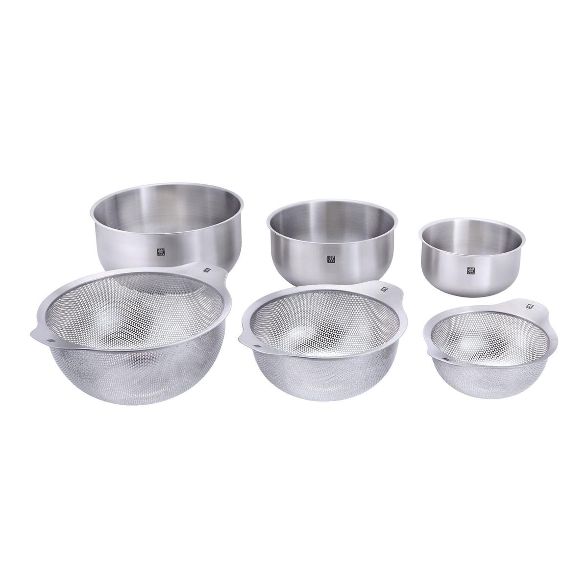 Zwilling 6-Piece Stainless Steel Nesting Bowl and Strainer Set